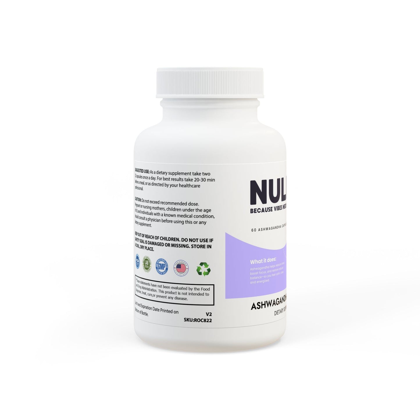 Ashwagandha and Black Pepper Supplement (60 capsules)