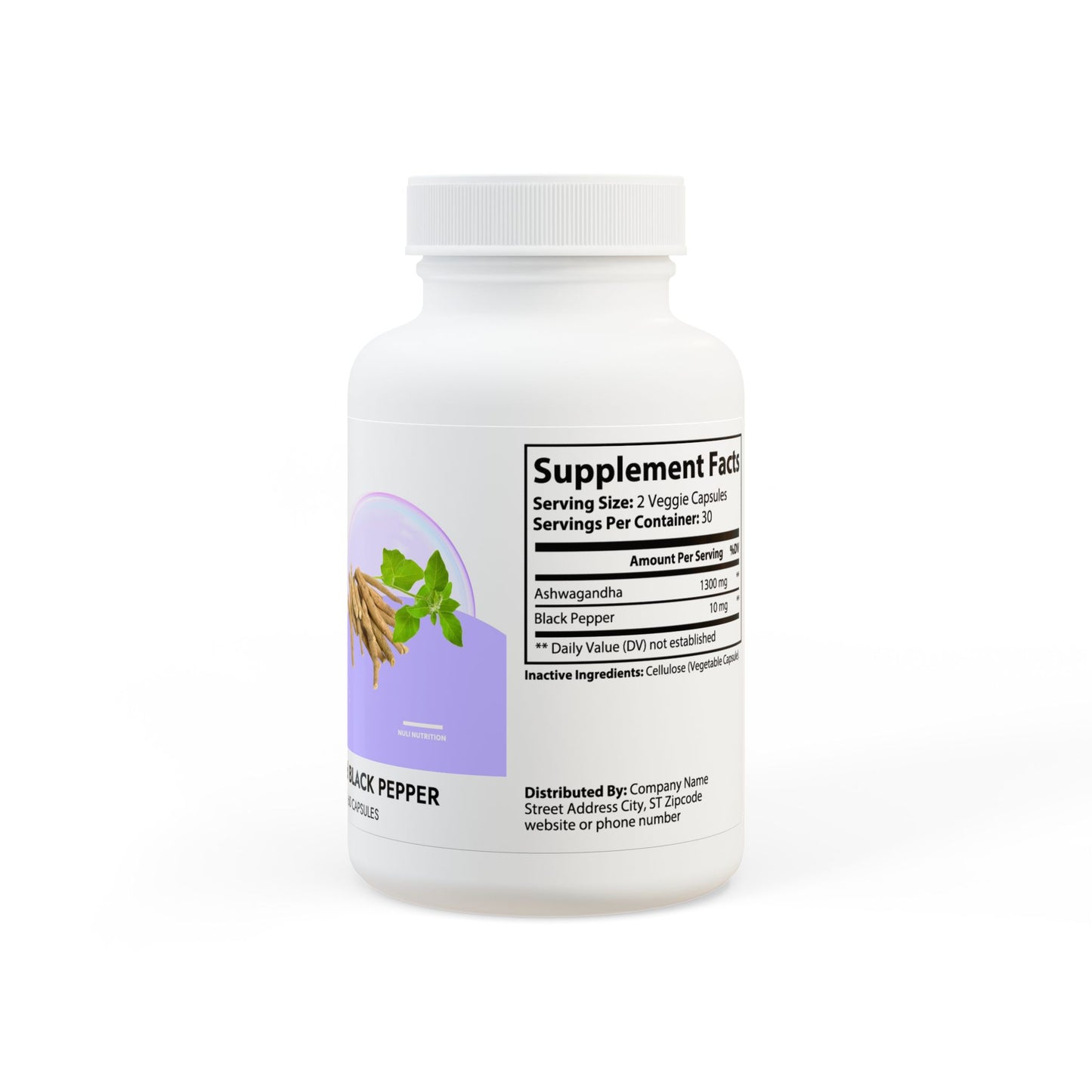 Ashwagandha and Black Pepper Supplement (60 capsules)